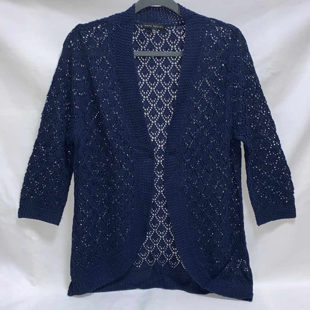 Navy Petite open cardigan